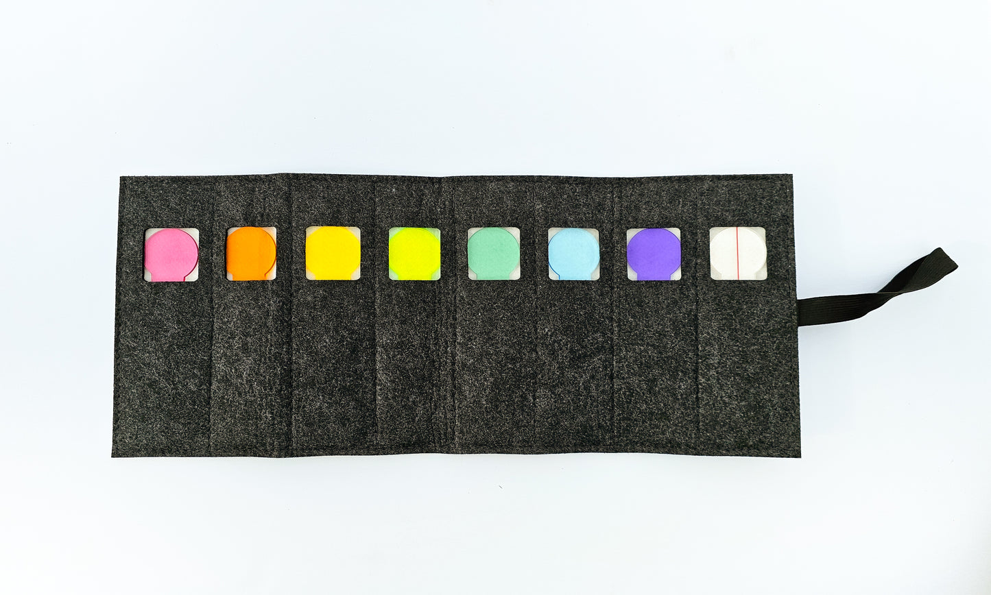 Reading Overlays - Set of 8 with Travel Case - travel case open