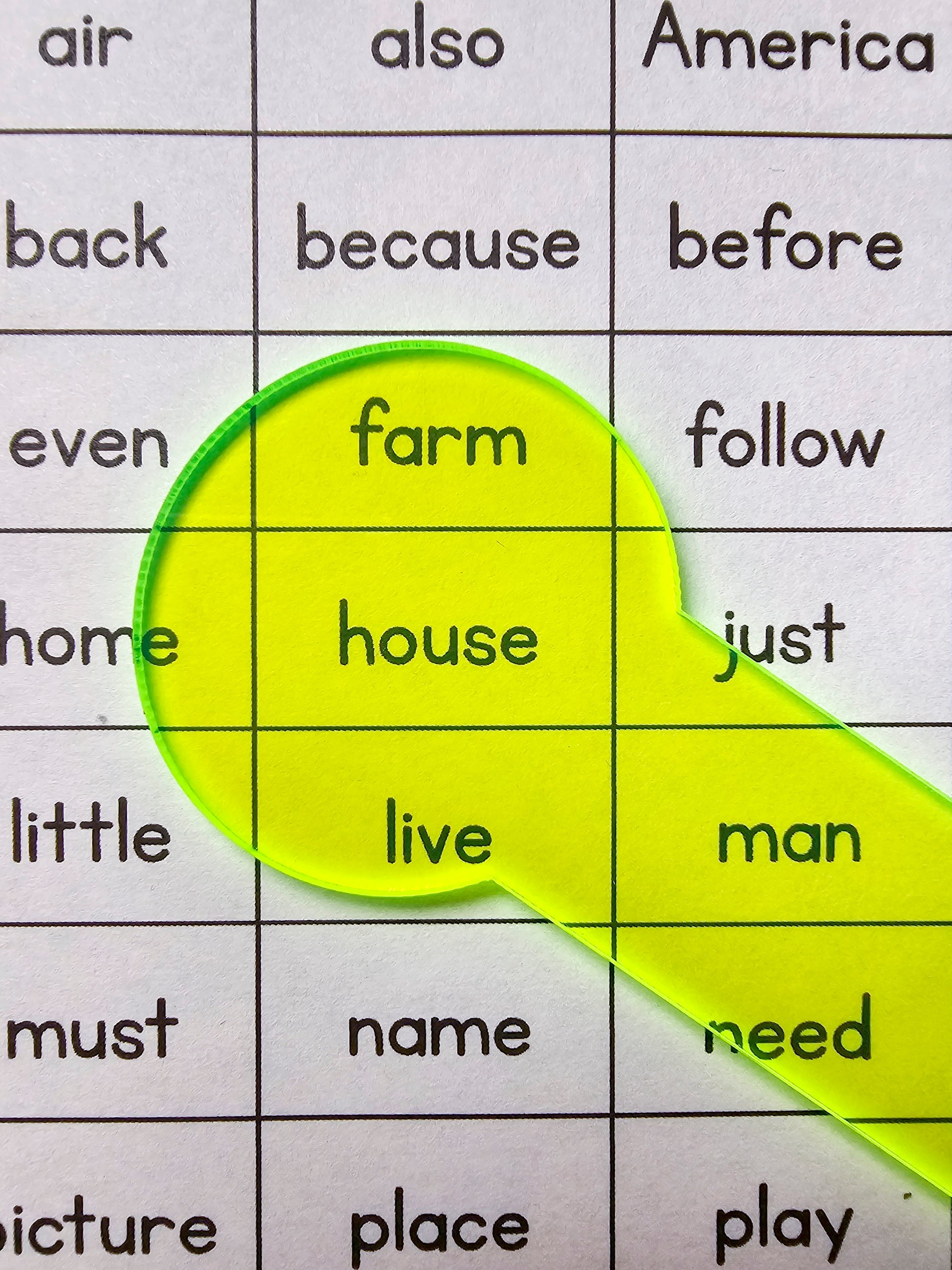 Reading Overlay - Neon Green Clear Reader on words