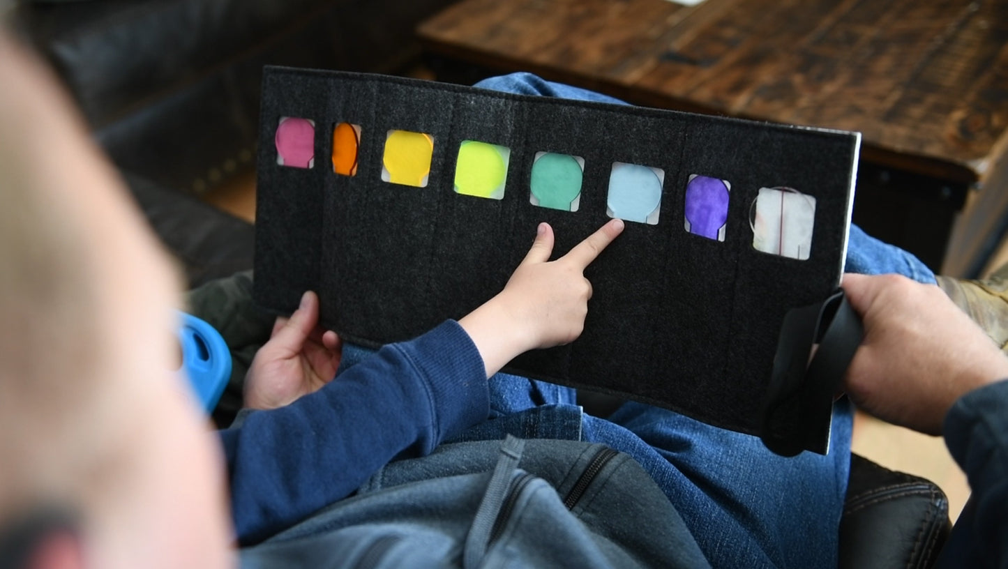 Reading Overlays - Set of 8 with Travel Case child pointing